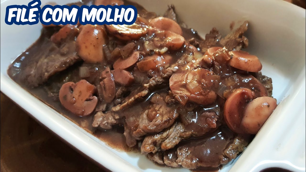 FILÉ COM MOLHO DE CHAMPIGNON | Carne com Molho Madeira | Novatos na Cozinha