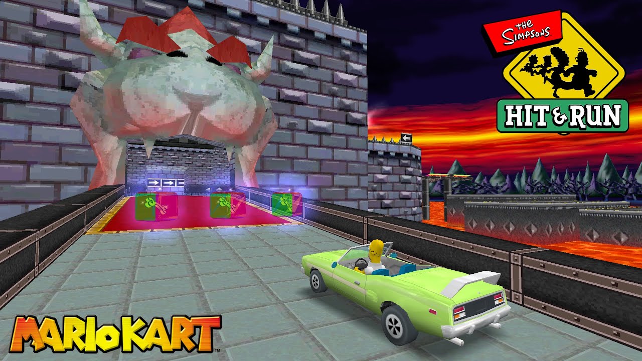 The Simpsons Hit and Run - MKDS Bowser's castle custom map mod