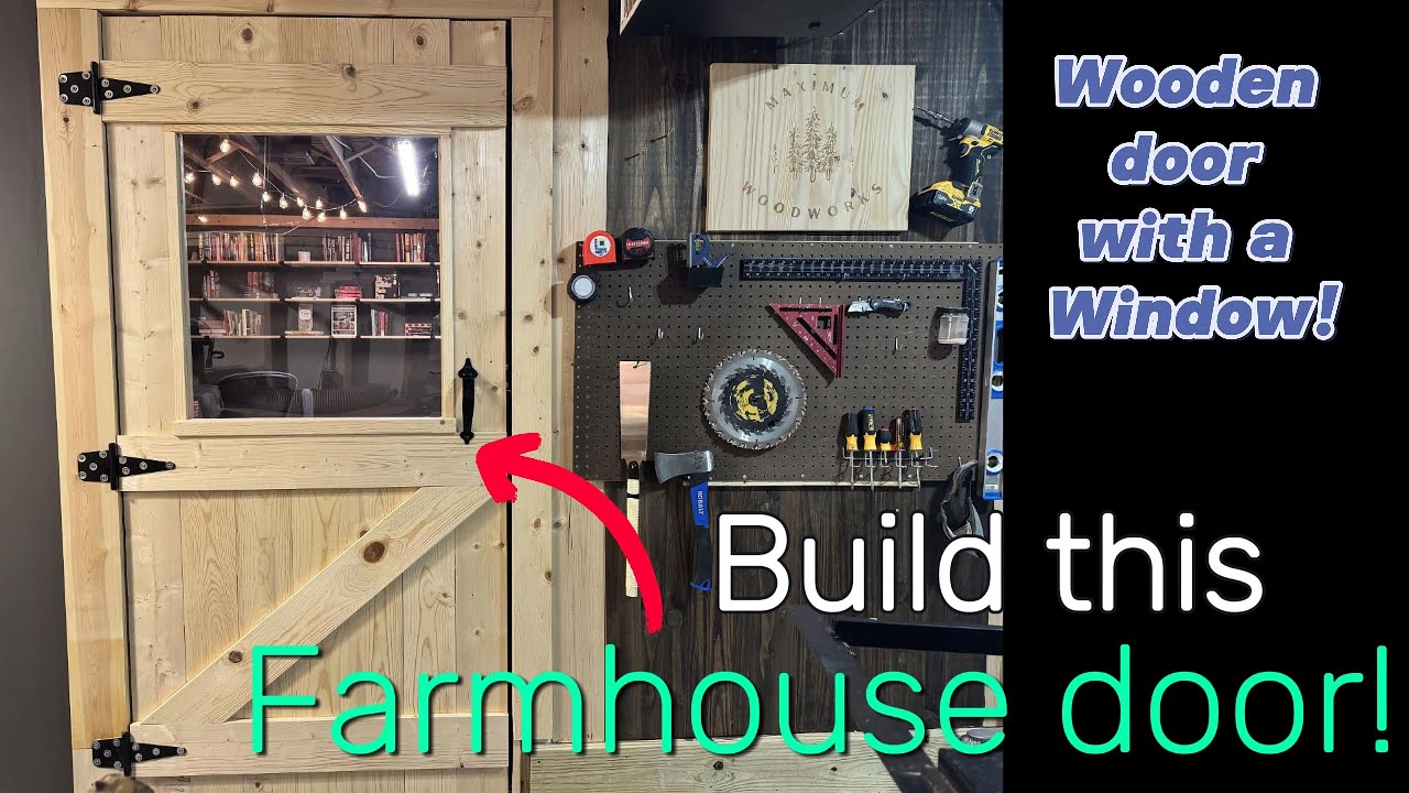 How to Build this Wooden Door with a Window!  Easy, quick, and cheap DIY!