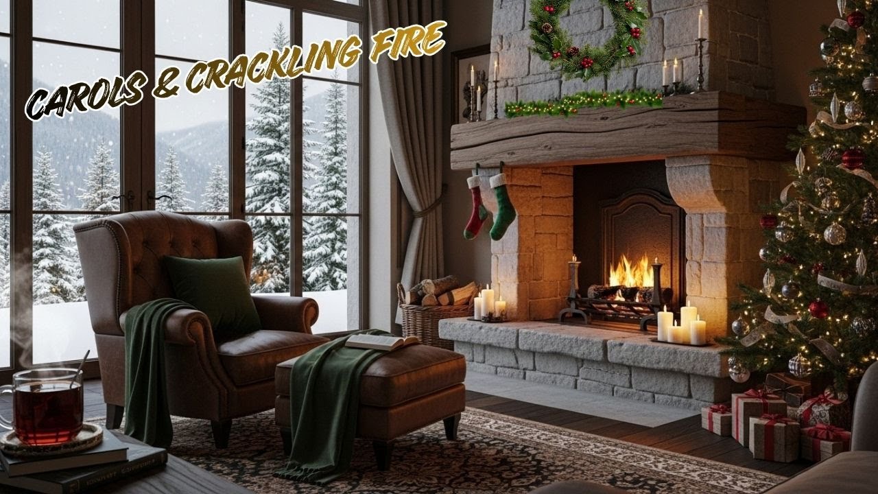 🎄Healing Christmas Carols🔥Fireplace Crackles