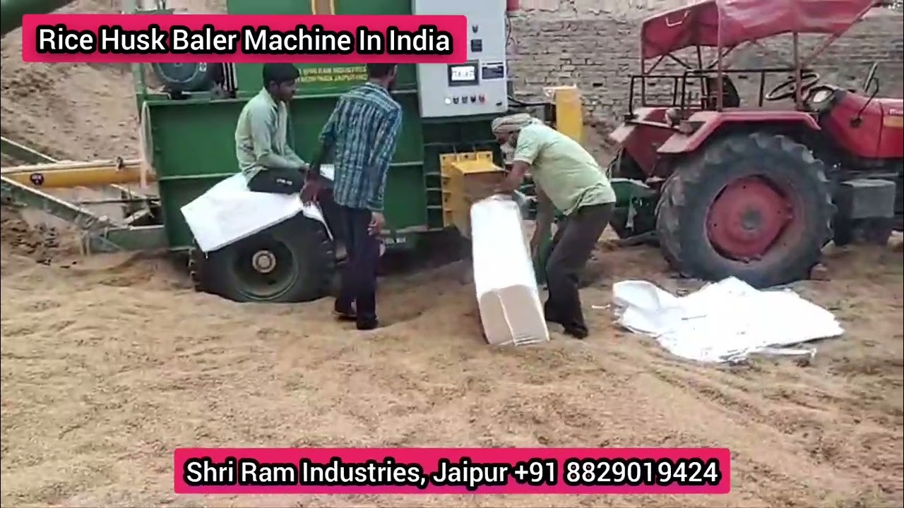 Rice Husk Baler Machine Tractor operated in India |Rice Husk Bagging Machine In #India #baler #short
