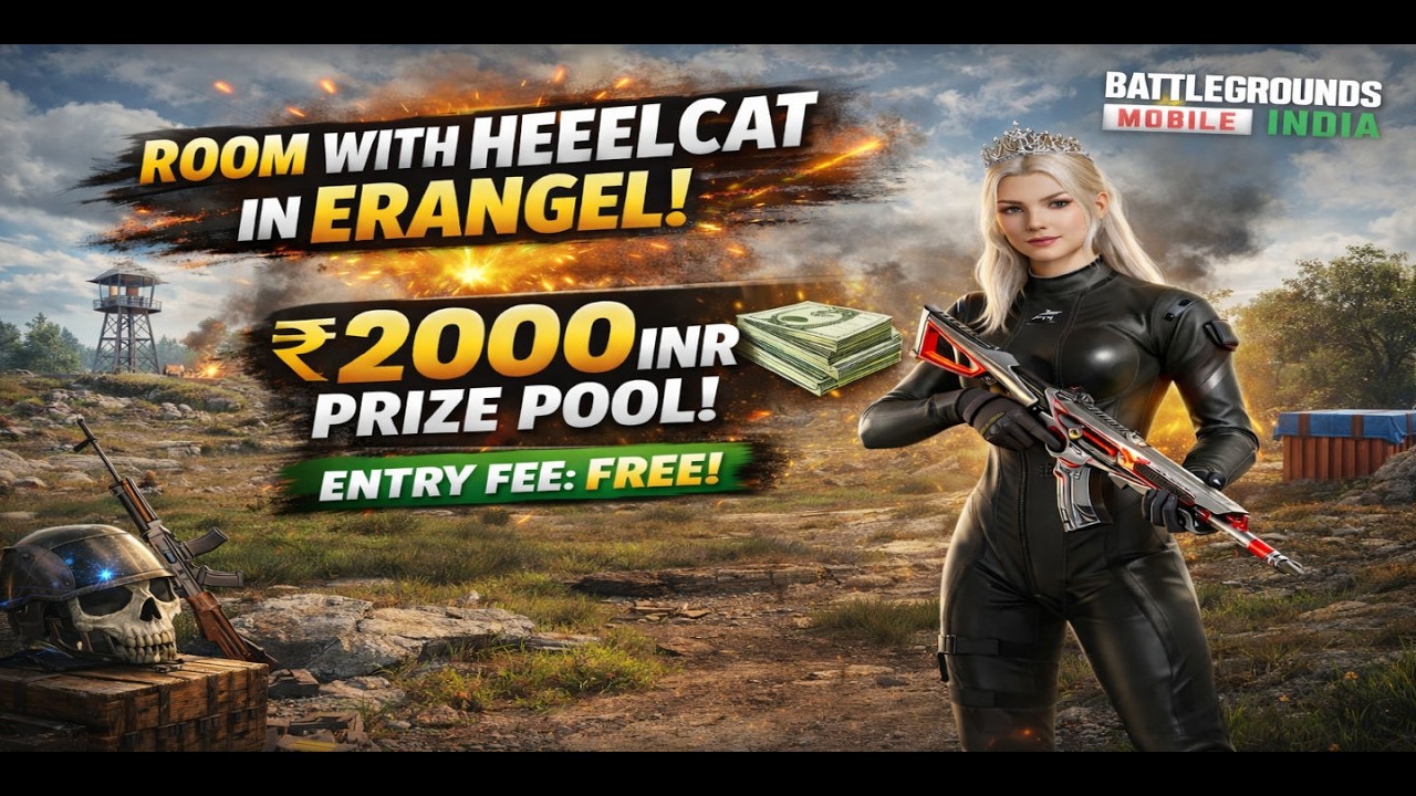 BGMI ROOM LIVE – ₹2000 Prize Pool 💰🔥 | Erangel Custom Room With Heelcat