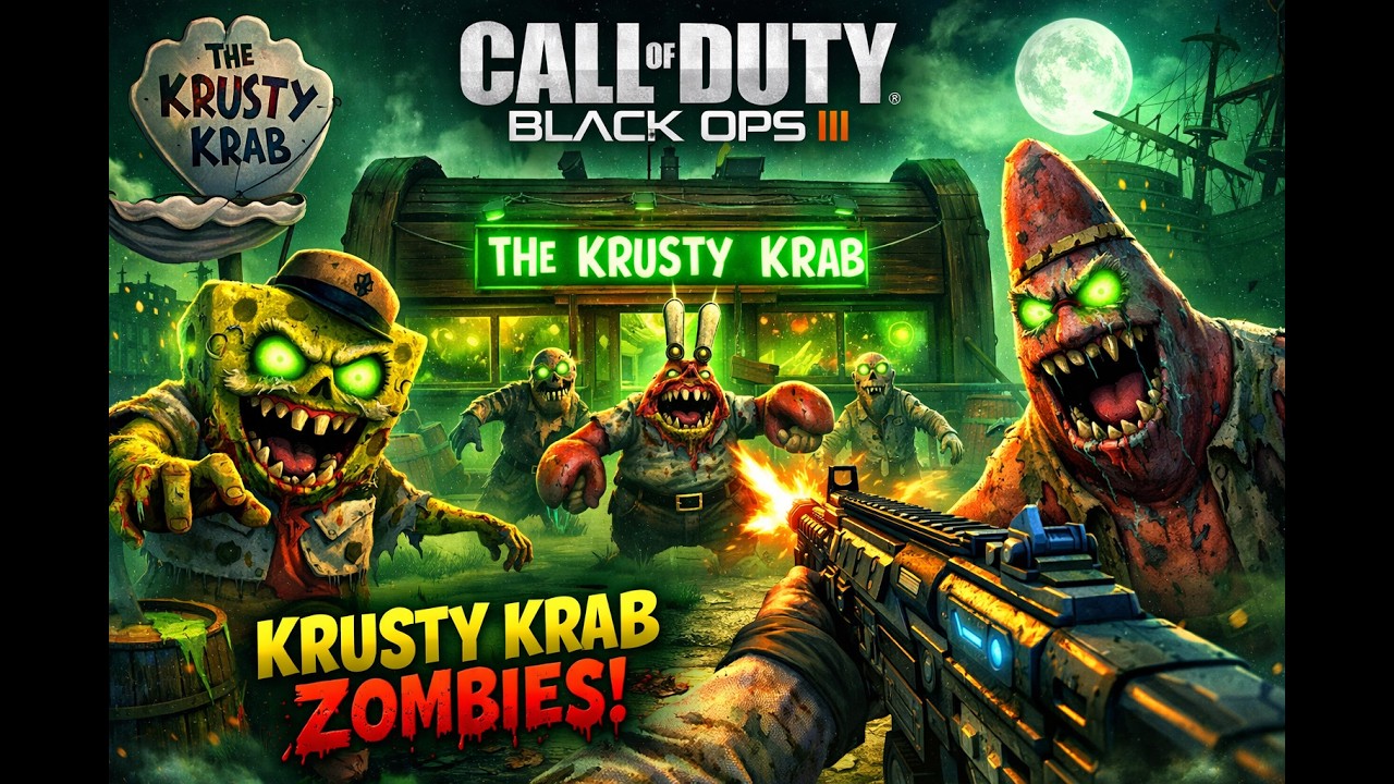 KRUSTY KRAB CUSTOM ZOMBIES!!| Call of duty Black ops 3 Zombies