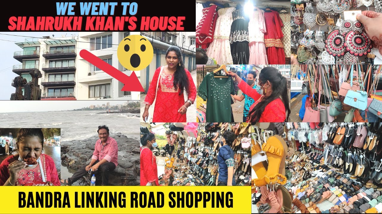 MUMBAI Street Shopping Vlog ❤️| Bandra Linking Road Shopping🛍️ | We went to Shahrukh Khan's House😱😱😛