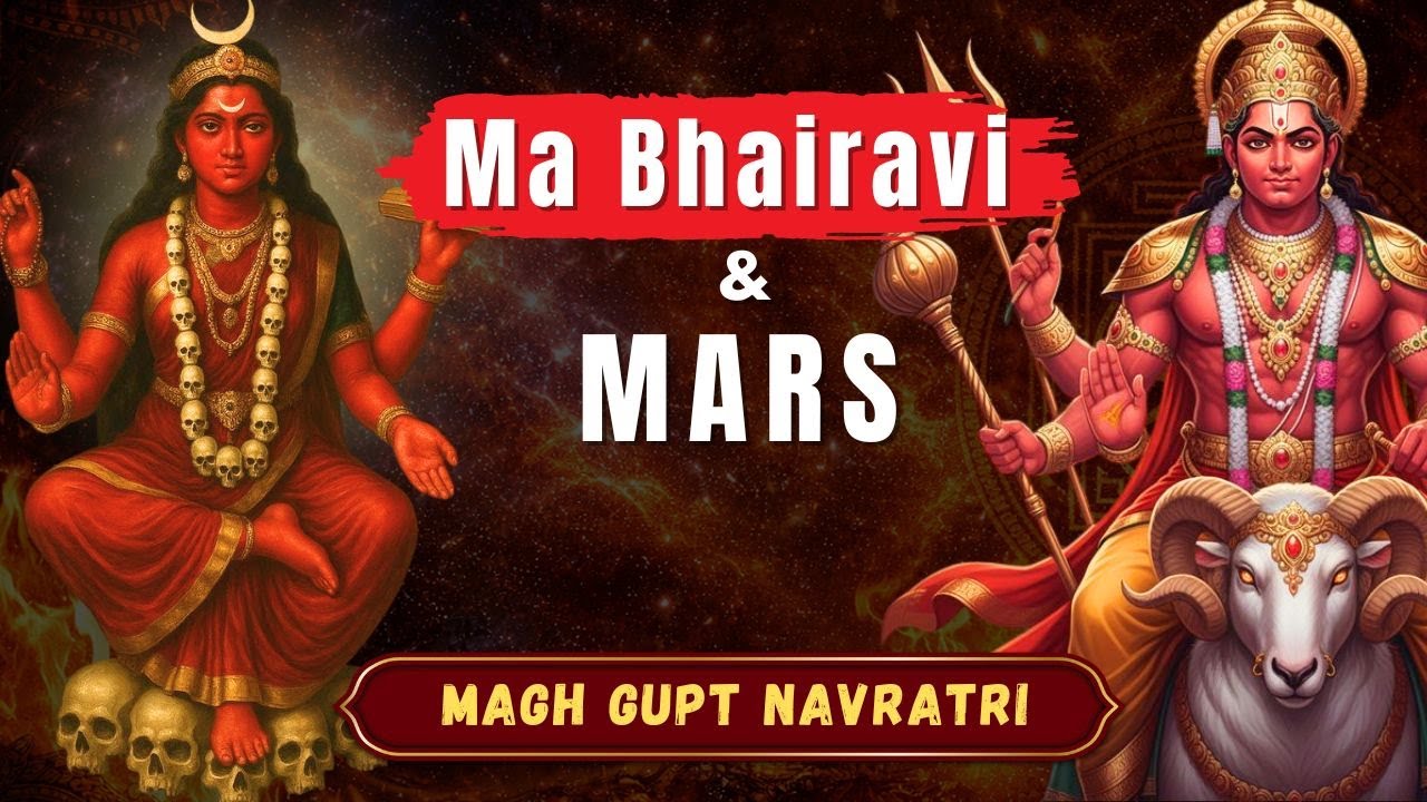 Magh Gupt Navratri – Day 5 | Maa Bhairavi × Mars | Strength, Tapasya & Fearless Action