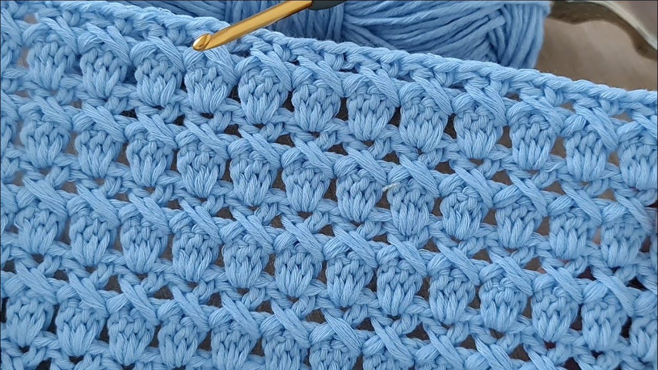 Уникальный очень простой узор для вязания крючком детского одеяла для начинающих