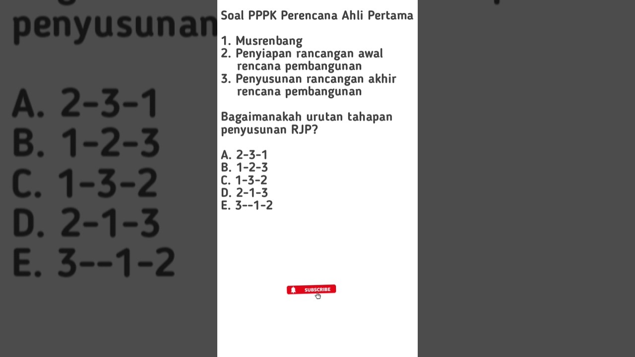 Soal PPPK Perencana Ahli Pertama 2023