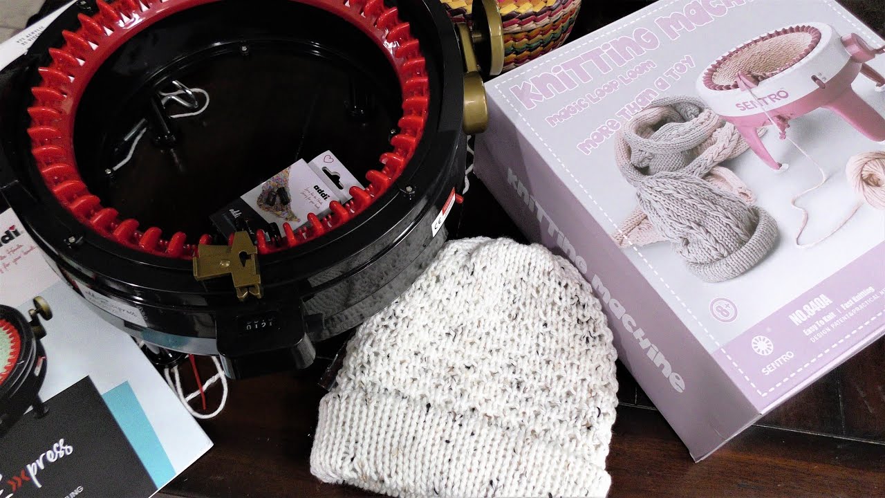 Addi Express King Size Knitting Machine Unboxing, Set Up & Basic Textured Beanie Tutorial!