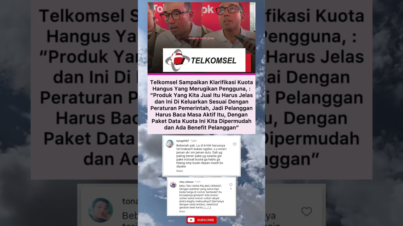 Begini klarifikasi Telkomsel soal kuota hangus #feedshorts