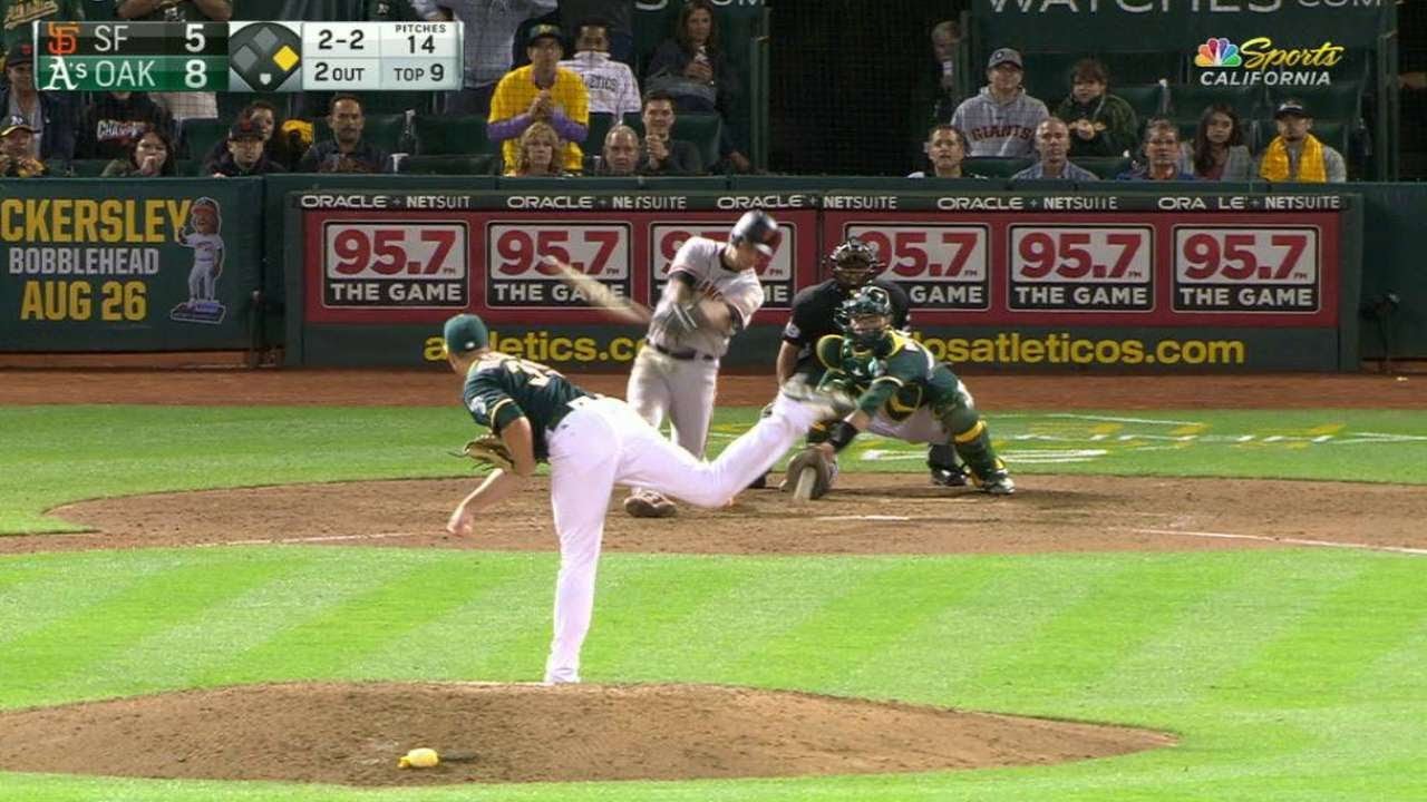 SF@OAK: Treinen fans Panik to collect the save