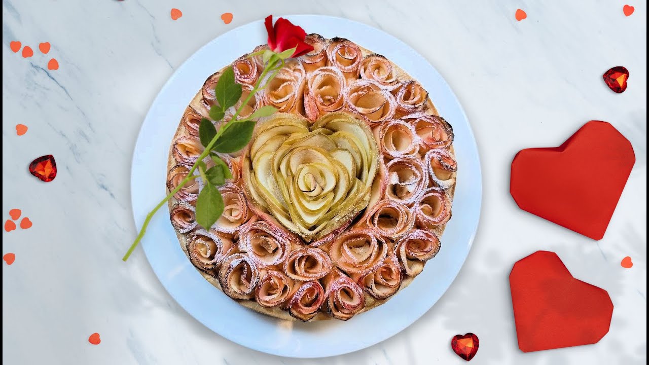 Tarte aux pommes en tenue de Gala pour la St Valentin.