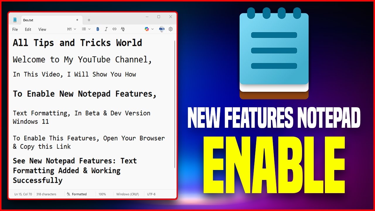 Unlock New Notepad Features & Text Formatting in Windows 11 Beta/Dev Versions (2025 Guide) ✔✔✔