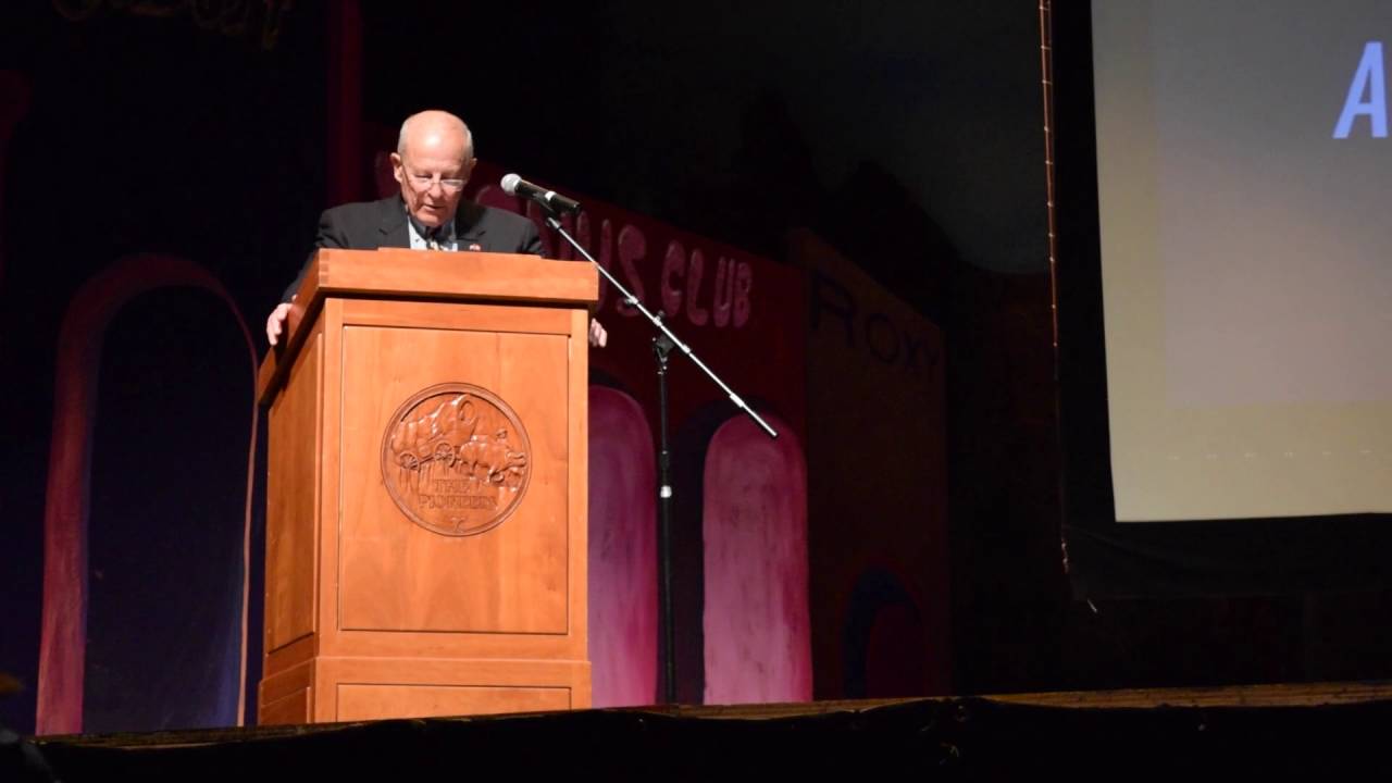 Jack Lousma gives advice to Pioneer High School students