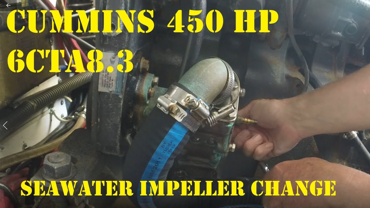 Marine Cummins 6CTA8.3, Seawater Pump Impeller Change