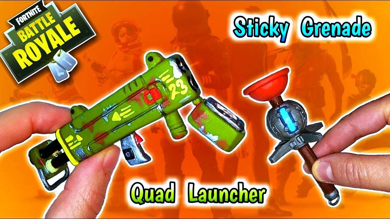 QUAD LAUNCHER & STICKY GRENADE | FORTNITE | Polymer Clay Tutorial
