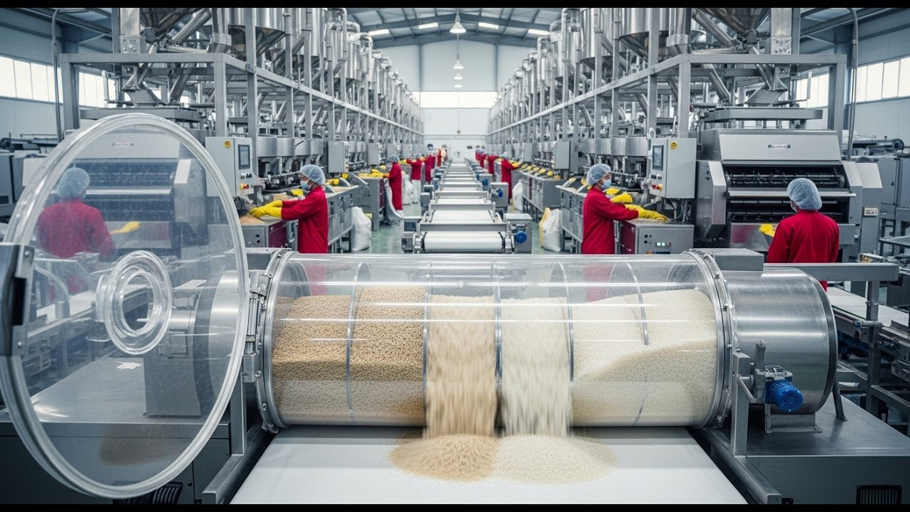 Inside a Modern Rice Processing Plant: From Harvested Paddy to Polished Rice (Entire Process)