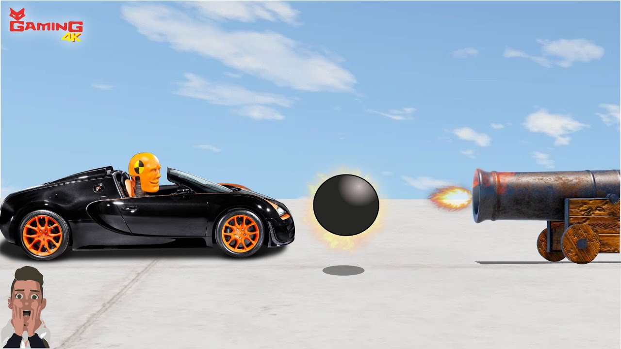 Car vs Fire Cannon Ball  #3 Beamng.Drive | Crashes With gaming 4K 