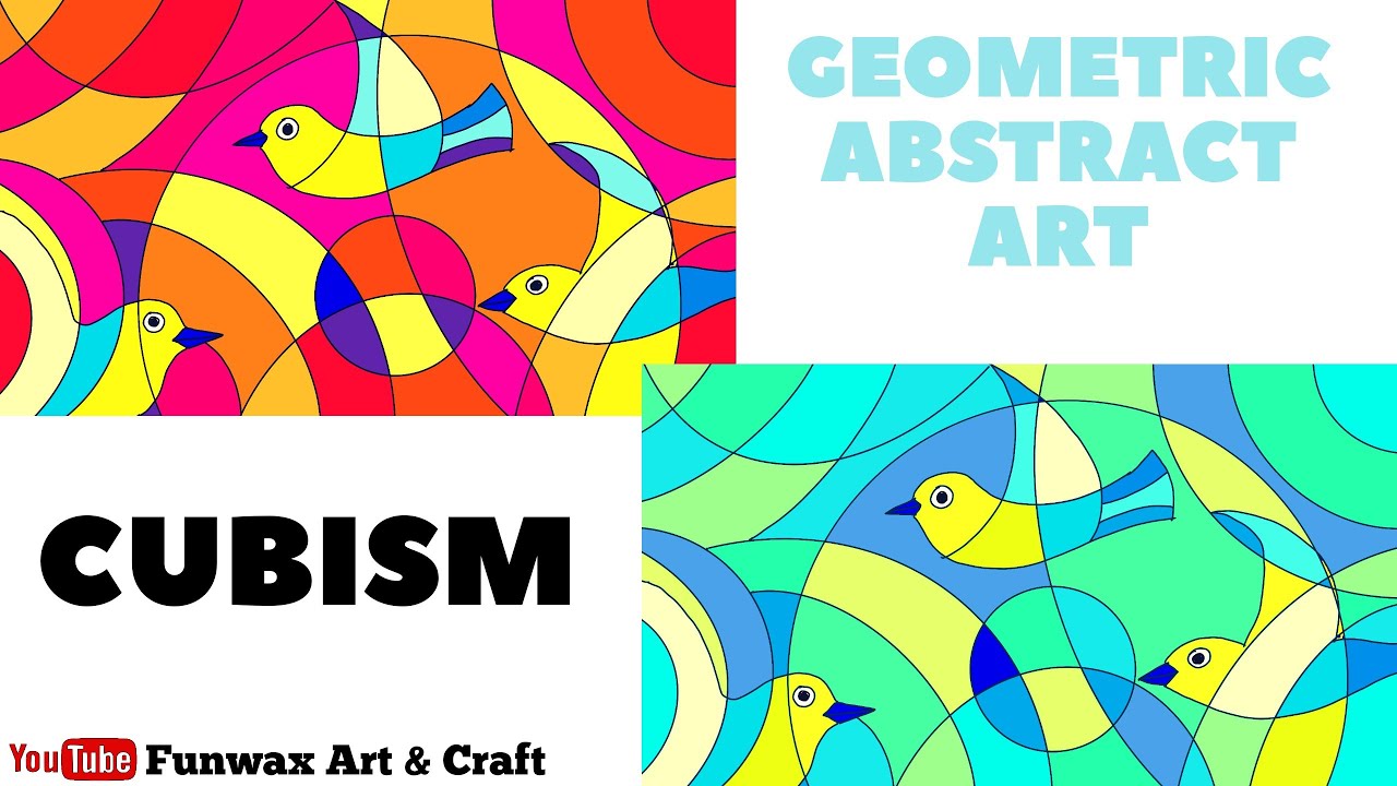 Cubism art drawing tutorial of birds for kids | How to draw Birds in cubism  | Abstract art