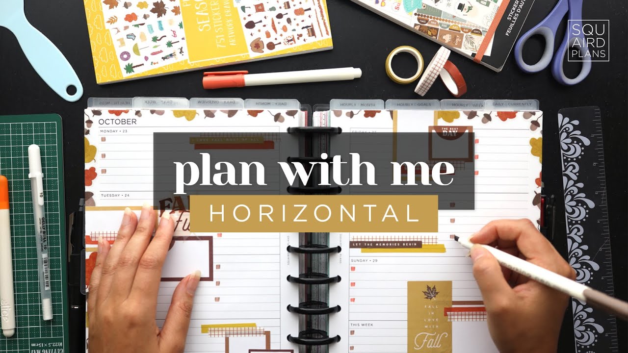 PLAN WITH ME :: DECORATING A HORIZONTAL LAYOUT IN A CLASSIC HAPPY PLANNER :: FALL FUN