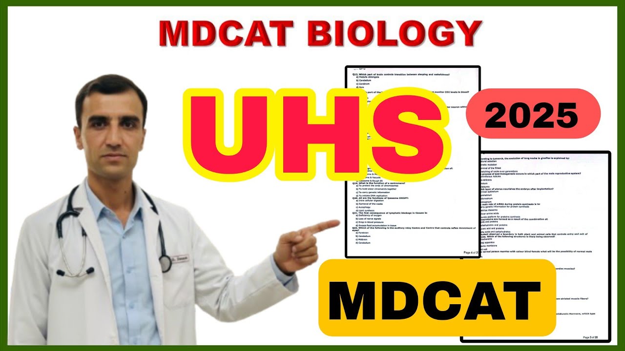 MDCAT TEST UHS Lahore 2025 | Biology mcqs | questions | University of health sciences | part 1
