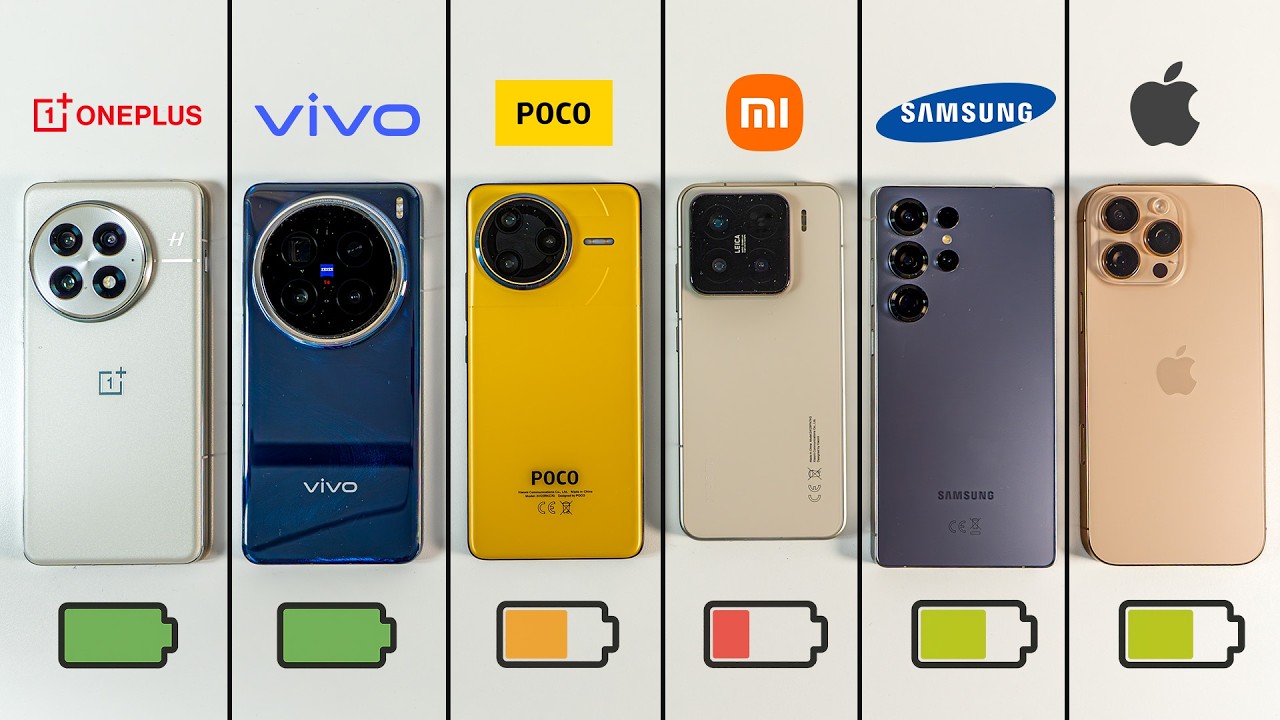 Poco F7 Ultra vs. Xiaomi 15 vs. S25 Ultra vs. iPhone 16 Pro Max vs. OnePlus vs. vivo Battery Drain!