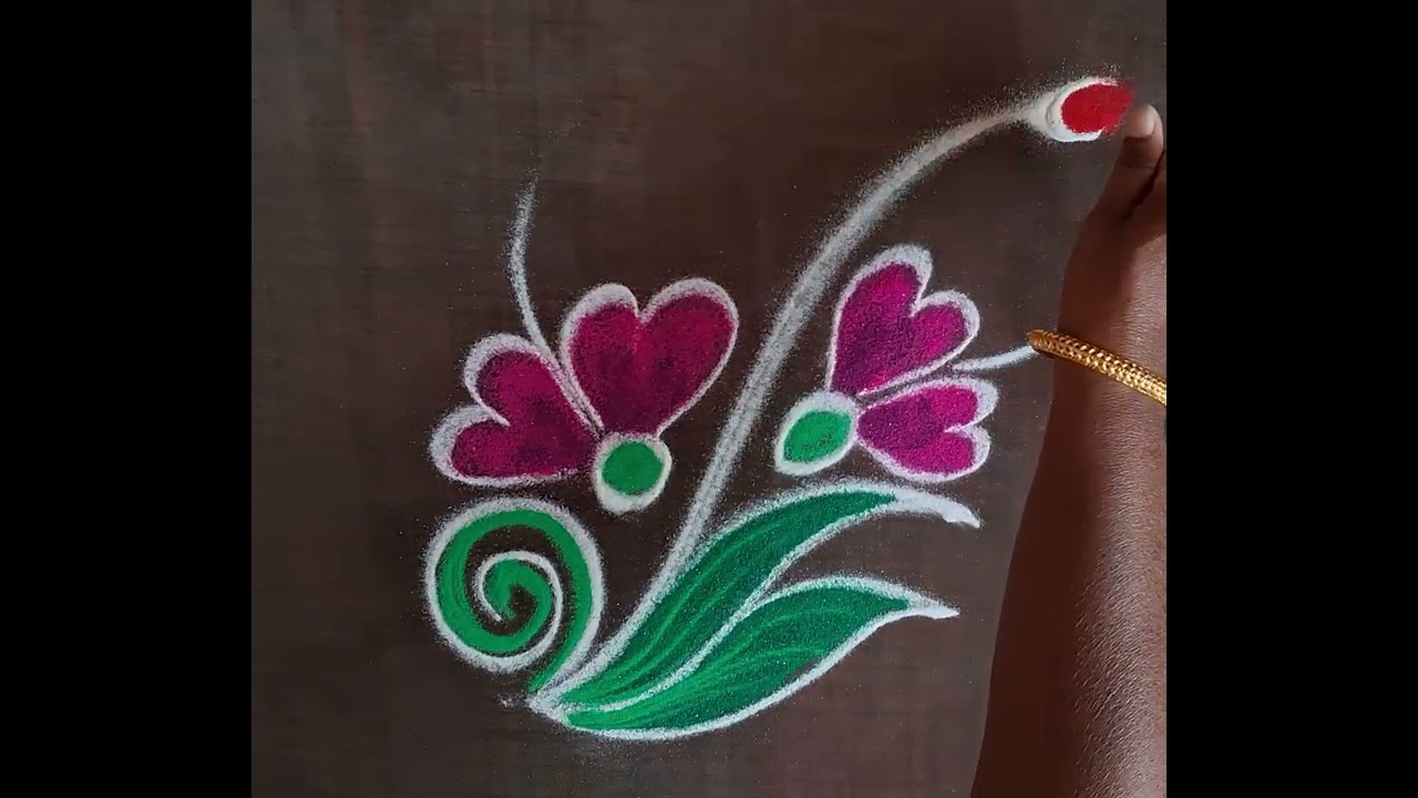 Daily use colour rangoli 