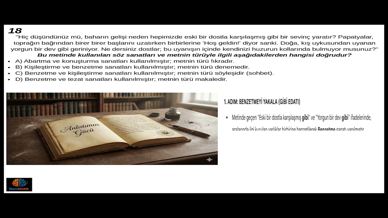 LGS Türkçe: Deneme ve Söyleşi Arasındaki O İnce Çizgi! ✍️🌸 | 18. Soru | DersMatik