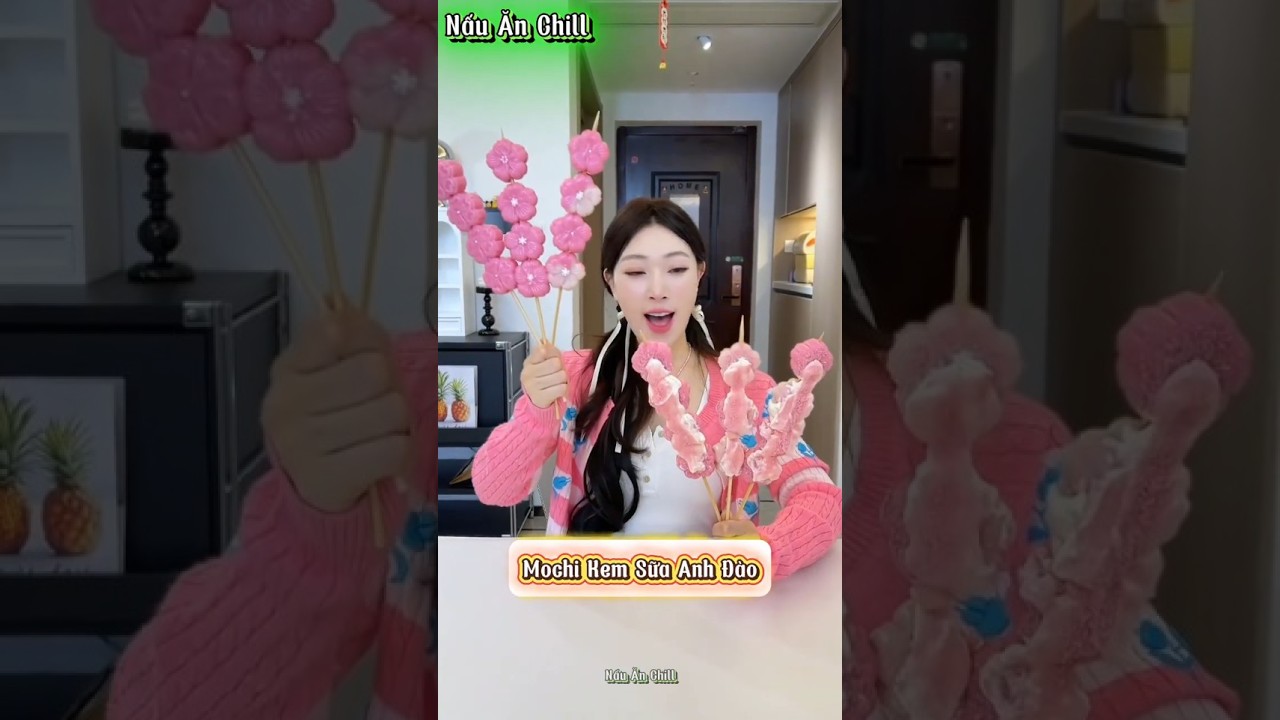 Dạy Vợ L&agrave;m Mochi Kem Sữa Anh Đ&agrave;o #shorts