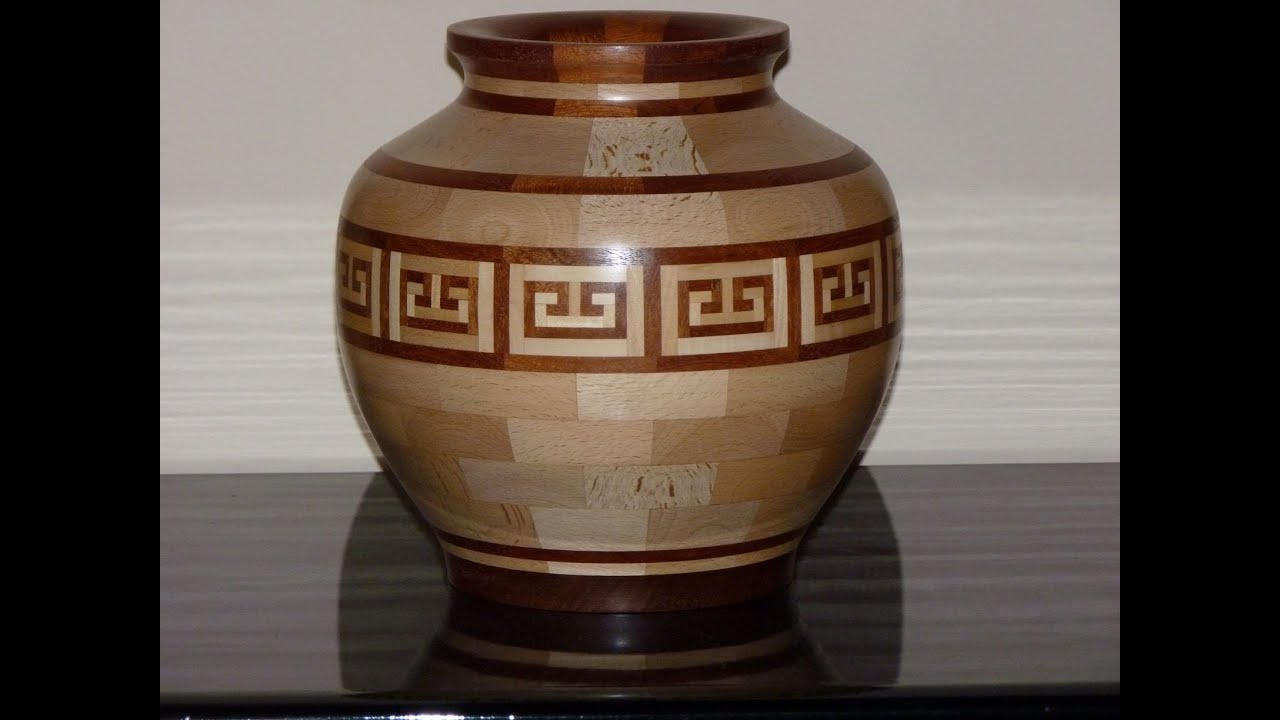 Greeke art segmented woodturning vassel