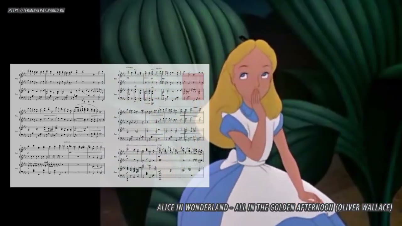 All in the Golden Afternoon (Oliver Wallace) (2 piano)(Ноты для фортепиано) (piano cover)