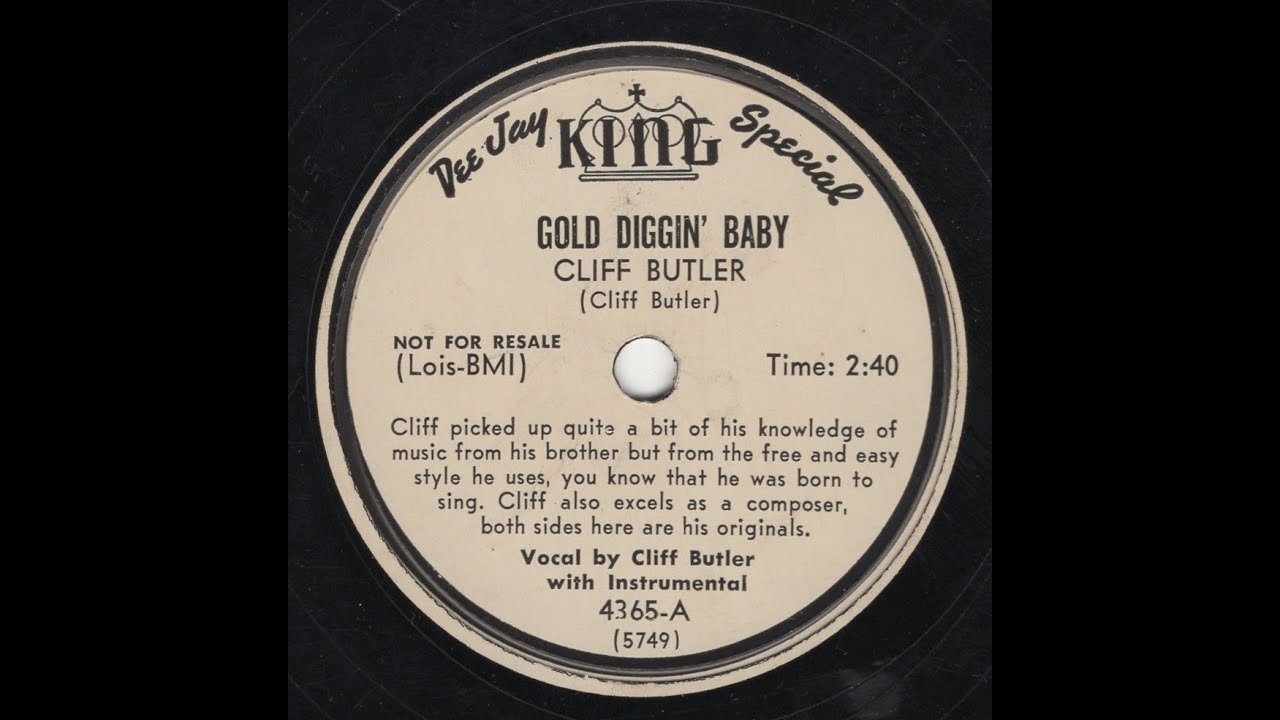 Cliff Butler - Gold Diggin' Baby (1950)