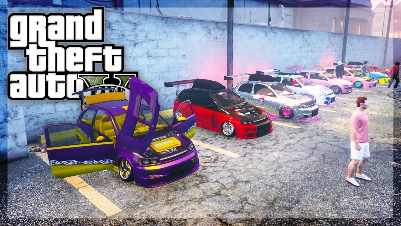 GTA 5 Online - Ultimate RICER Meet/Takeover! (Funny Moments)