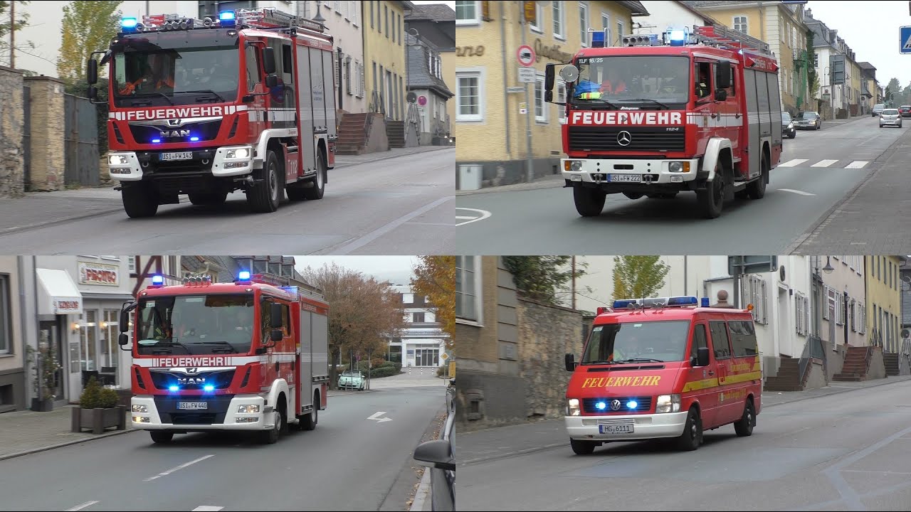 [Feuer in Schule] Einsatzfahrten der Feuerwehr Usingen zu Jahresabschluss&uuml;bung der JF
