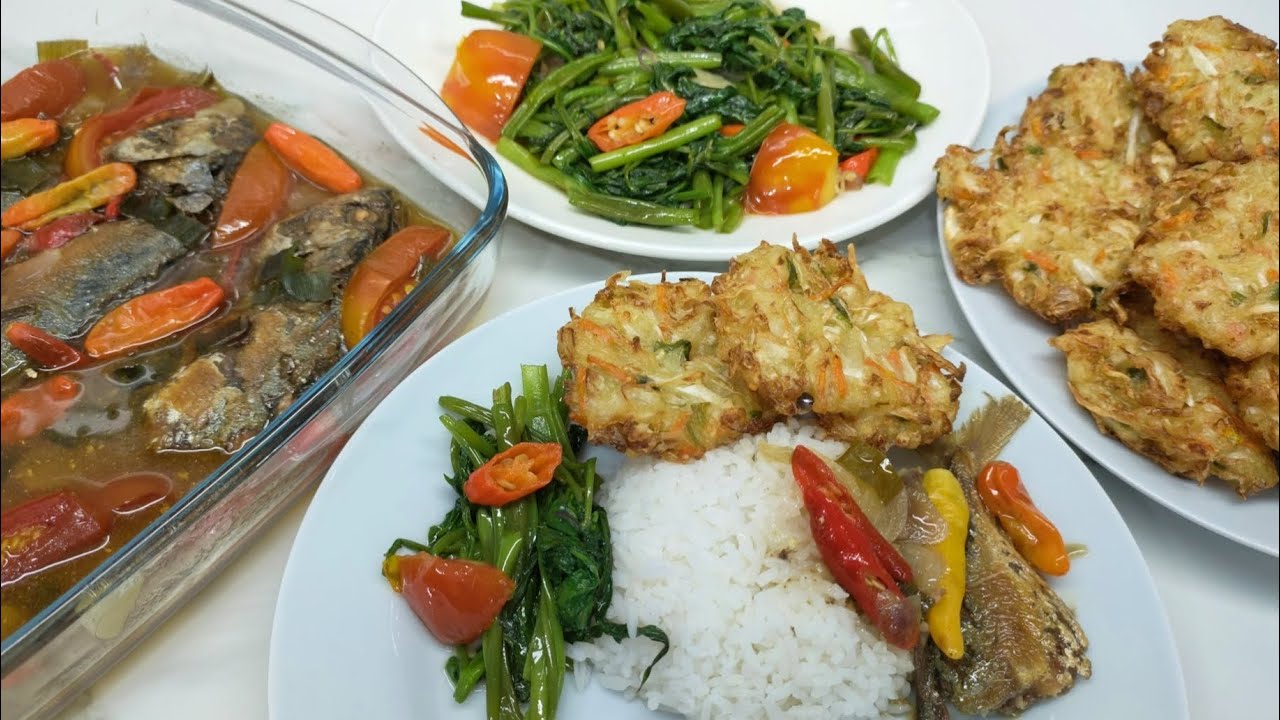 MENU HARIAN (Part 5) TIM IKAN ASIN PEDA, BALA - BALA, TUMIS KANGKUNG masakan khas sunda emang enak