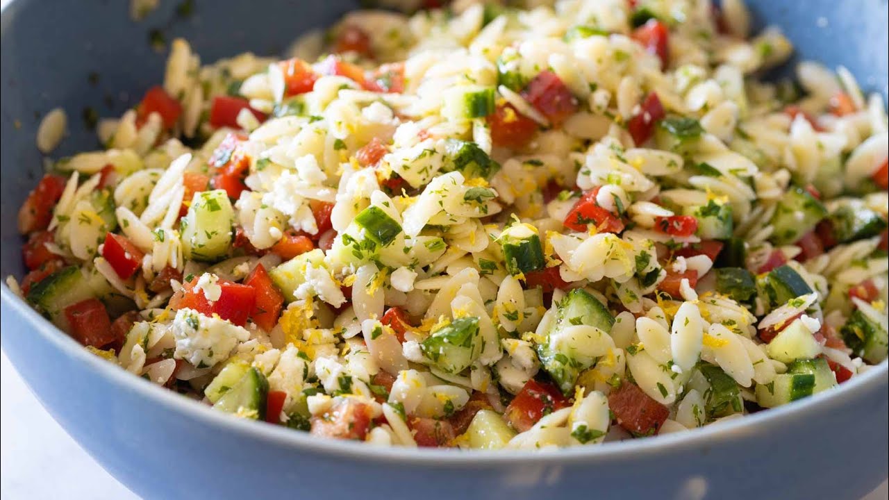Lemon Orzo Salad | Perfect Summer Salad For BBQs or Potlucks