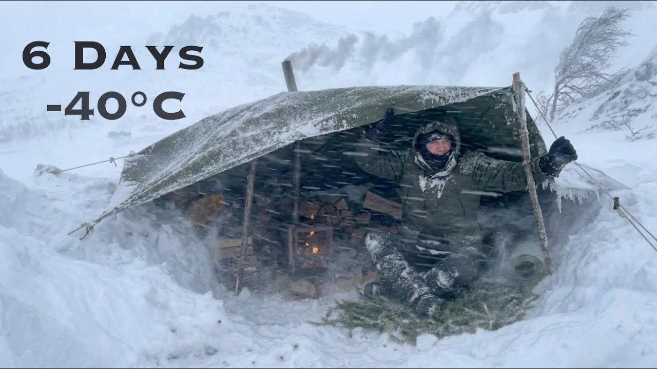 Trapped in a Deadly -40&deg;C Blizzard for 6 Days | Solo Winter Survival