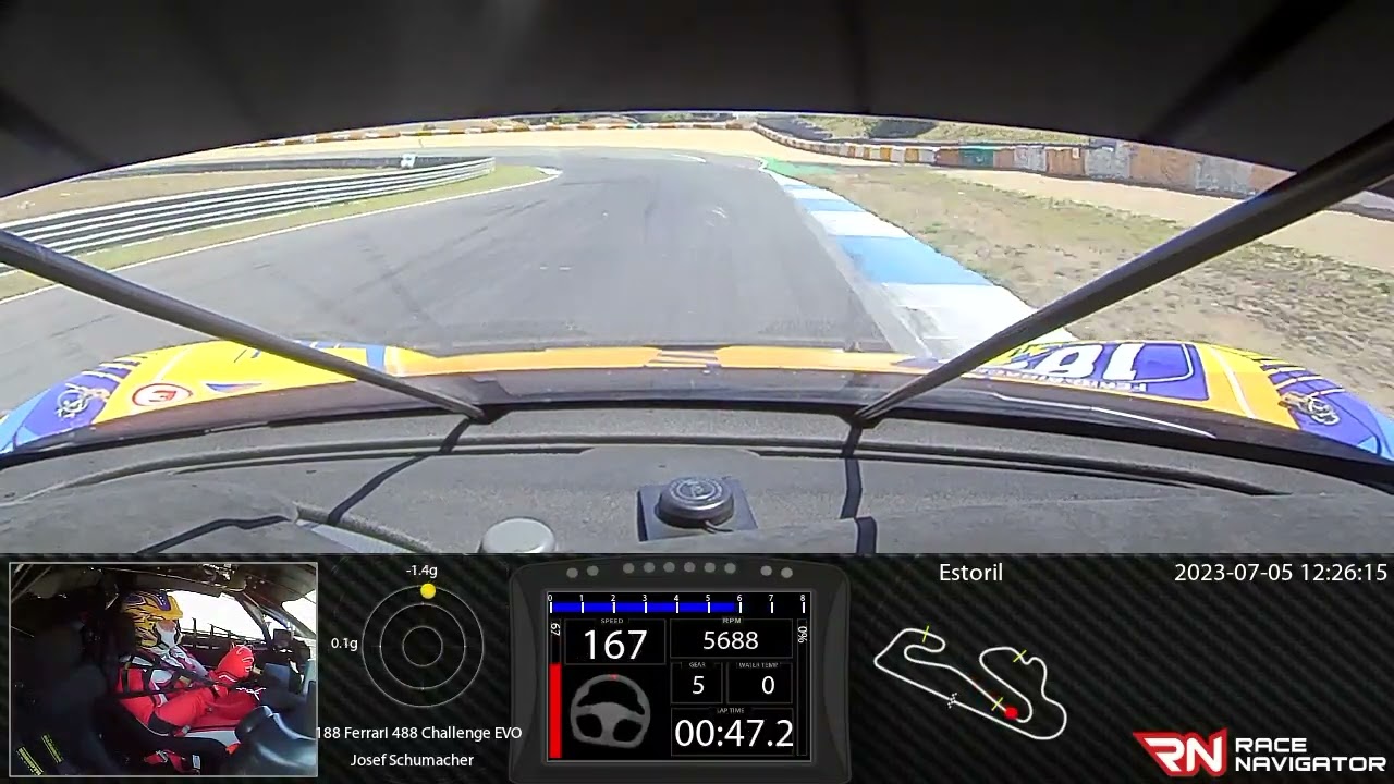 RN #1 Onboard video Estoril, Ferrari 488 Challenge EVO, 01:42.481