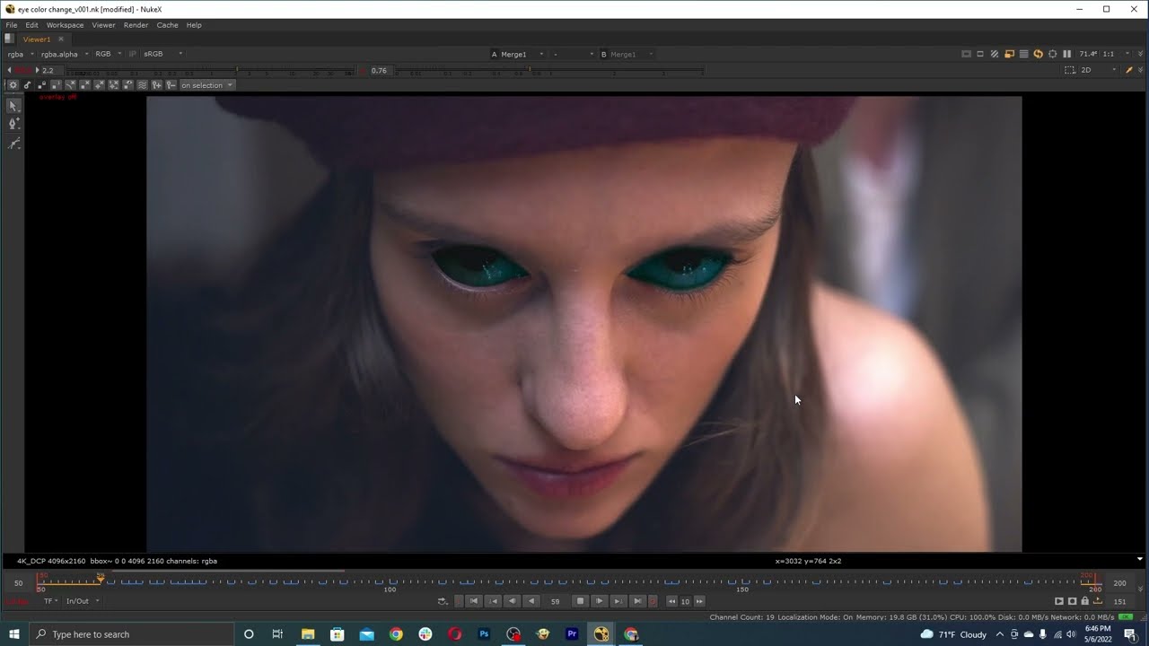 Eye Color Change in Nuke Tutorial  #vfx #nuketutorial #filmmaking #visual effect