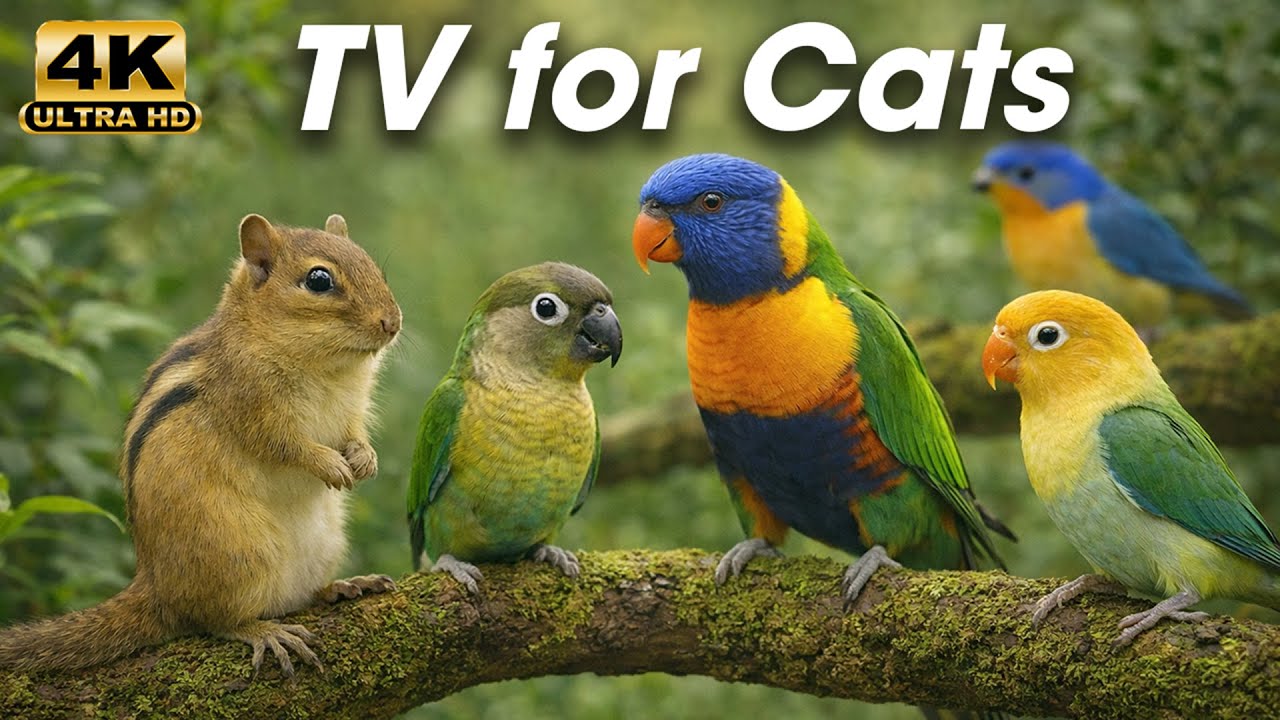 Videos for Cats to Watch 😺 Birds & Squirrels in the Garden | 3 Hours Nature TV (4K HDR)