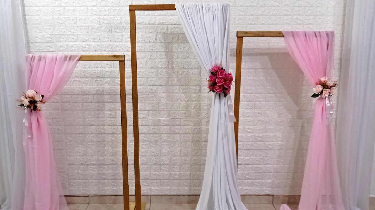 Arco Quadrado Com Flores Para Casamento Como Fazer Cenário Painel Desconstruído de Madeira Decoração
