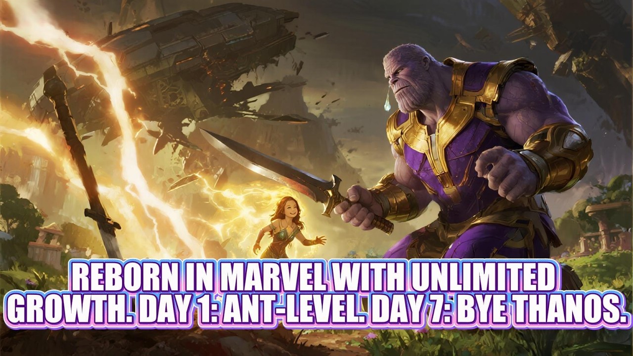 Reborn in Marvel with Unlimited Growth. Day 1: Ant-Level. Day 7: Bye Thanos.
