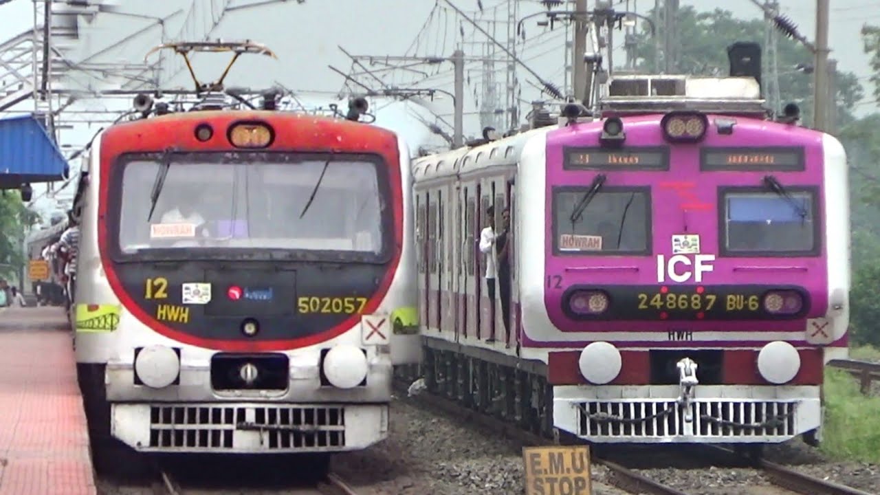 Different Types Modern & Conventional EMU Local Trains Spotting at Howrah-Barddhaman Chord Line | IR