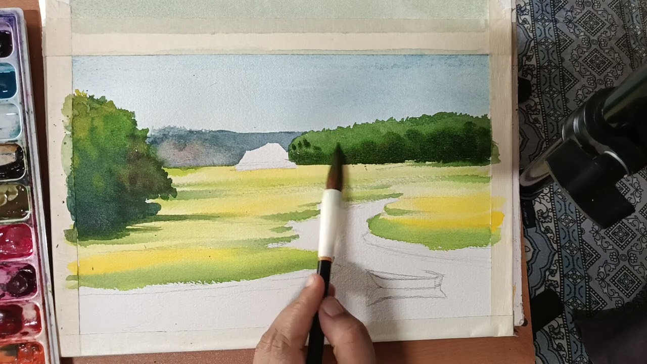 Water colour, landscape painting 