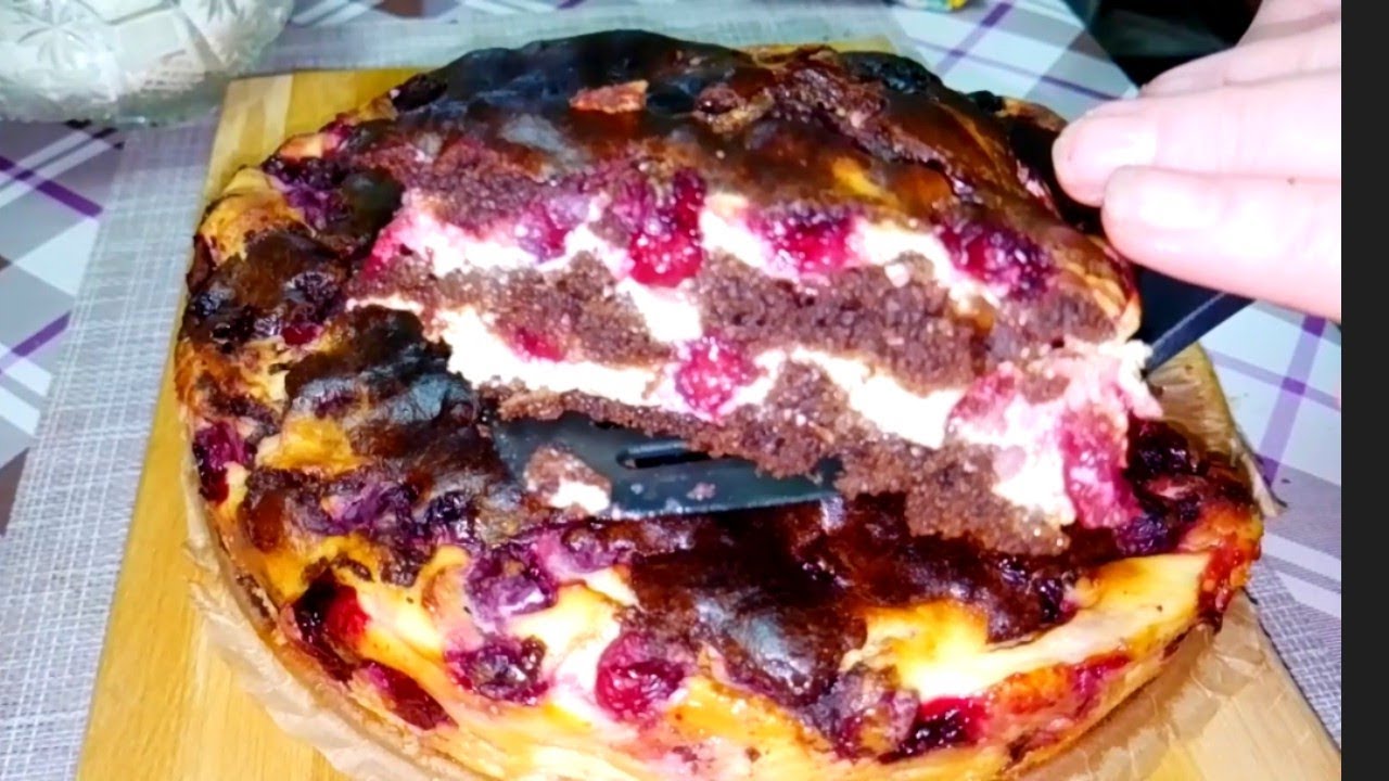 🍒🍒🍒БРАУНИ С ТВОРОГОМ И ВИШНЕЙ. РЕЦЕПТ ВКУСНОЙ ВЫПЕЧКИ К ЧАЮ👍🍒