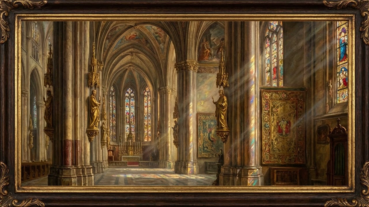 Sacred Light Through Stained Glass | 4K Luxury Frame TV Art Display