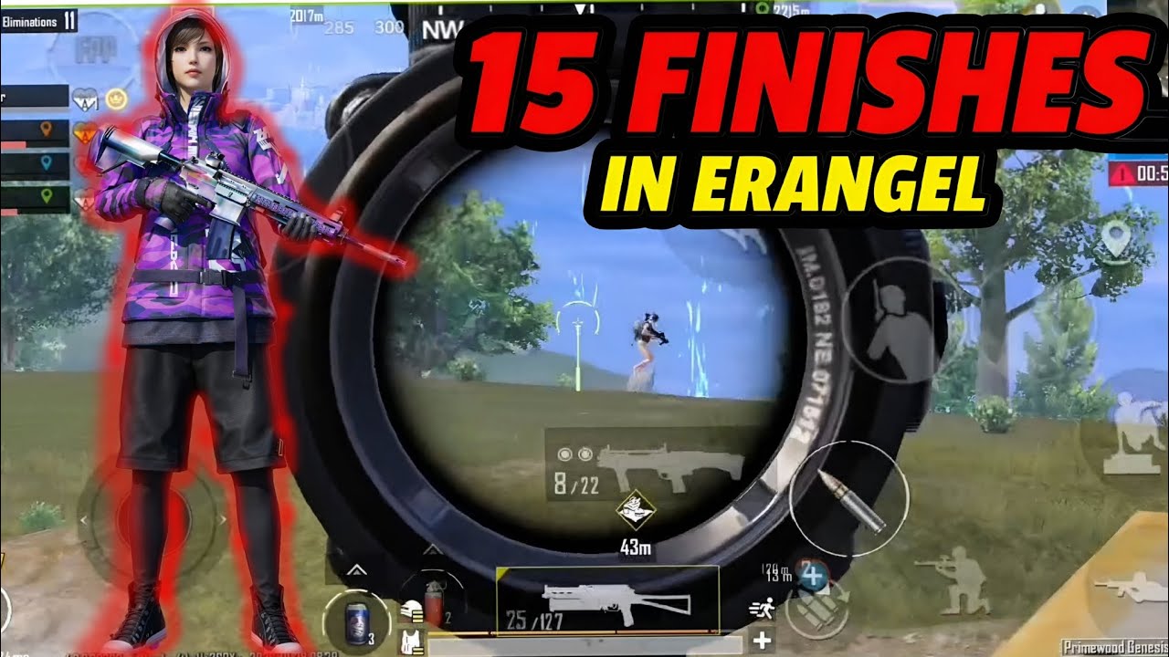 15 FINISHES IN ERANGEL | BGMI | BGMI GAMEPLAY 