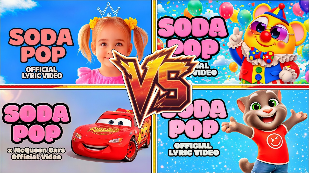 SODA POP - ALICE 🆚 MCQUEEN CARS 🆚 TALKING TOM AND FRIENDS 🆚 TALKING TOM 2 - MUSIC BATTLE
