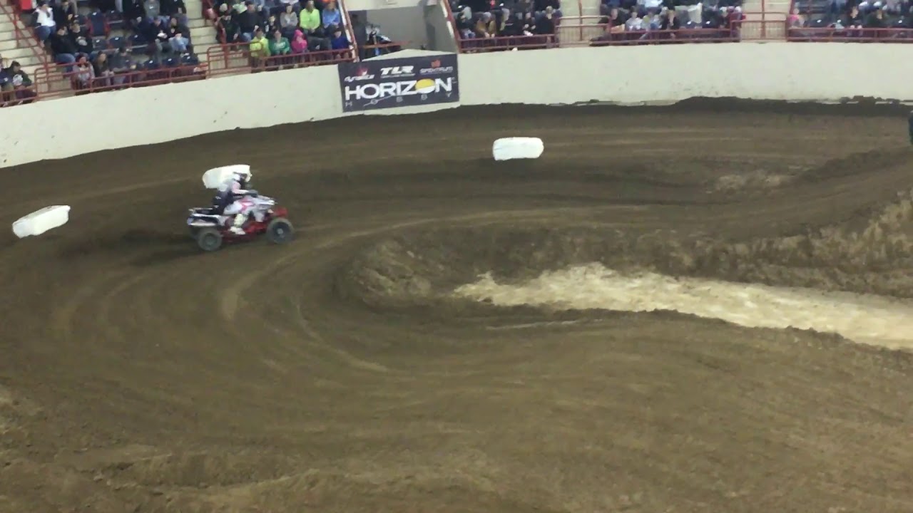 Motorama 2019 John Natalie dominates Arenacross Quad qualifier race
