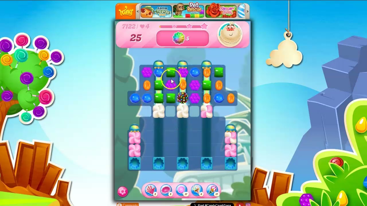 Candy Crush Level 7122 Talkthrough, 28 Moves 0 Boosters