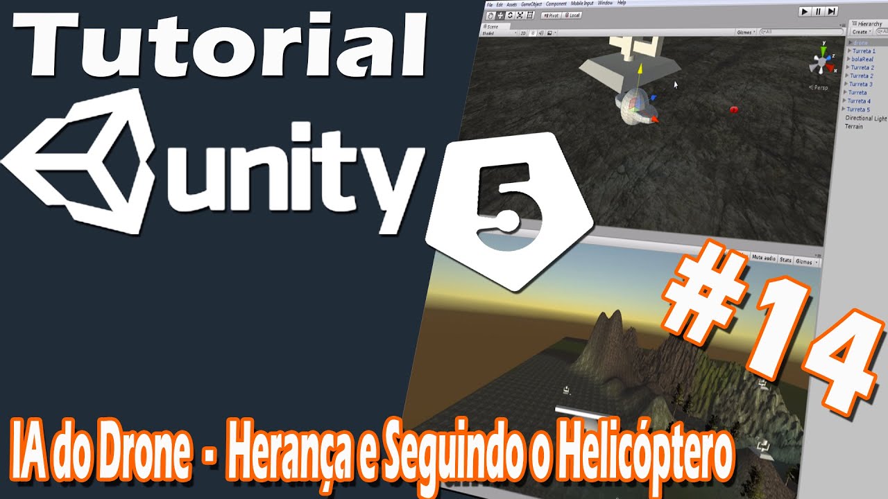 Desenvolvimento de Games - Tutorial de Unity 5 #14 - IA do Drone: Herança e Seguir o Helicóptero! =]
